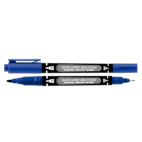 CAIXA DE MARCADOR PERMANENTE MULTIUSO MM100 AZUL C/ 12 GRAMPLINE - Image 2