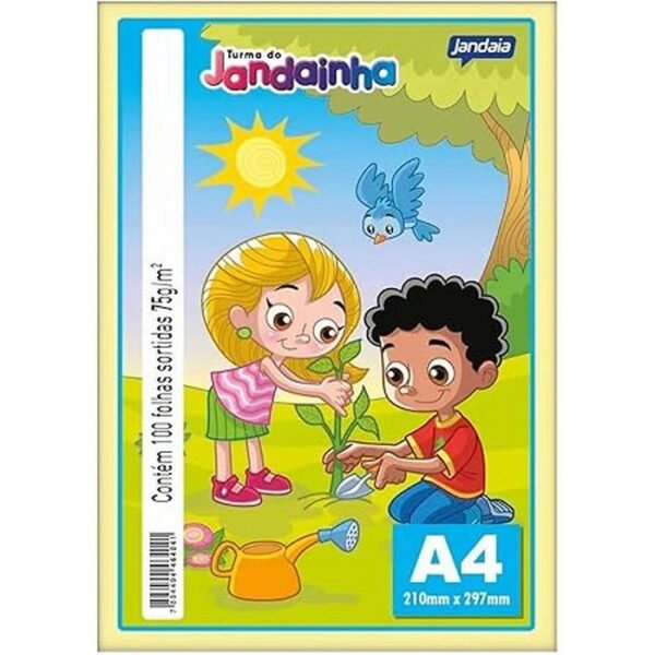 PACOTE DE PAPEL A4 COLORIDO 75KG C/100 FOLHAS JANDAIA