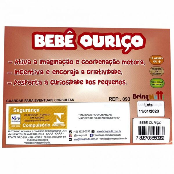 BEBÊ OURIÇO REF 093 BRINQMUTTI - Image 3