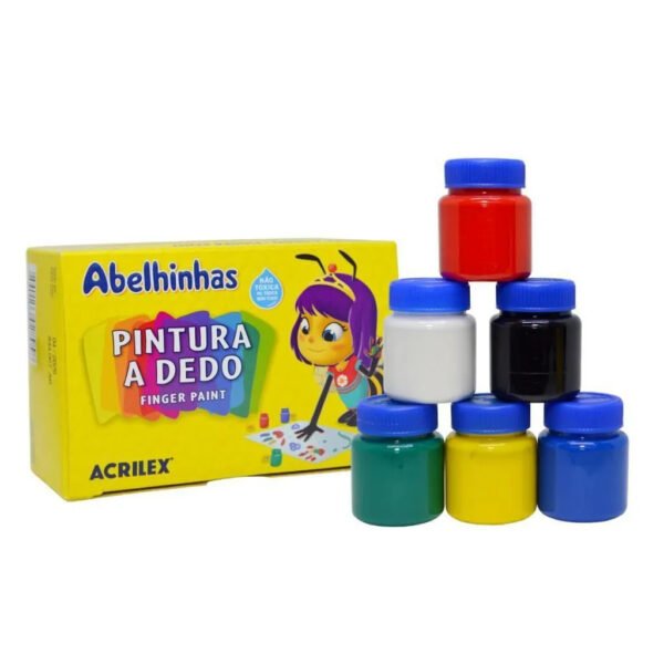 CAIXA DE PINTURA A DEDO C/6 CORES 15ML ACRILEX - Image 2