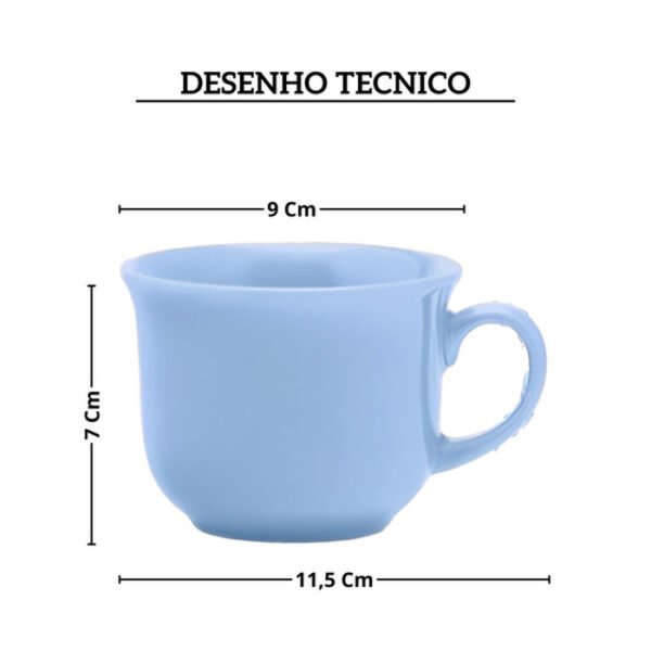 JOGO DE CHA 12PC CERAMICA BRANCA E AZUL DONNA GRANO BIONA - Image 3