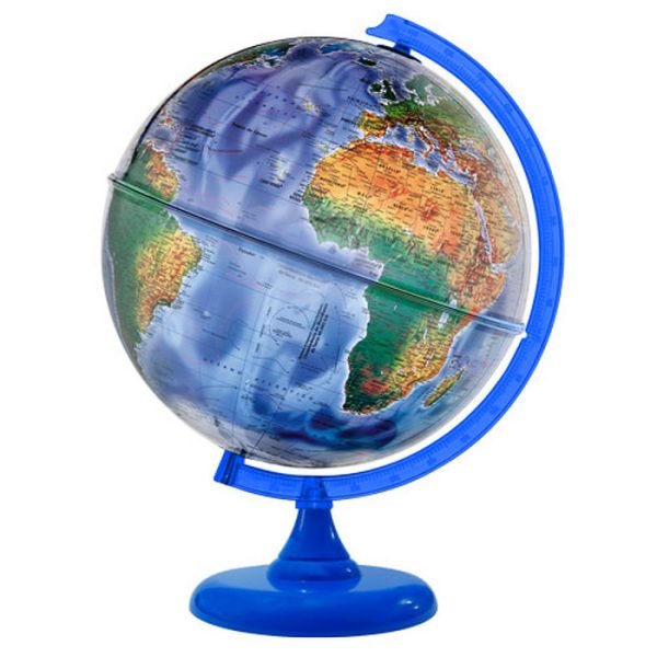 GLOBO TERRESTRE 30CM MONDO FIS/POL LED BRANCO B/R AZUL CELESTE LIBRERIA - Image 2