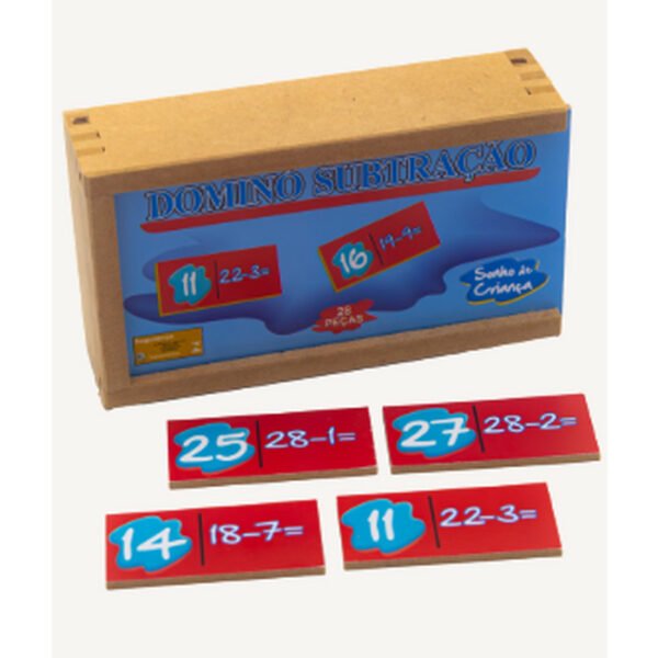 DOMINO DE SUBTRACAO EM MADEIRA SONHO DE CRIANÇA
