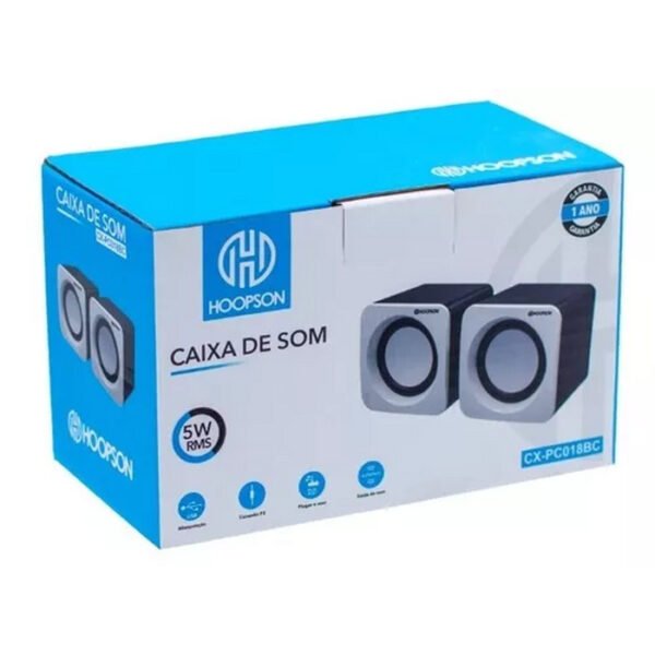 CAIXA DE SOM MINI USB 5W PC018PT  PRETA HOOPSON