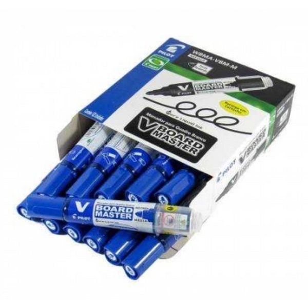 CAIXA DE MARCADOR DE QUADRO BRANCO RECARREGAVEL WBMA-VBM AZUL C/12 PILOT