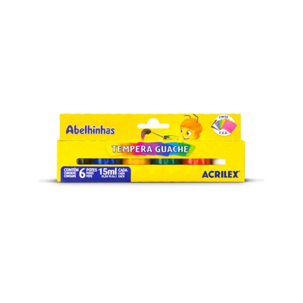 CAIXA DE GUACHE 15ML C/ 6 CORES HANG ACRILEX