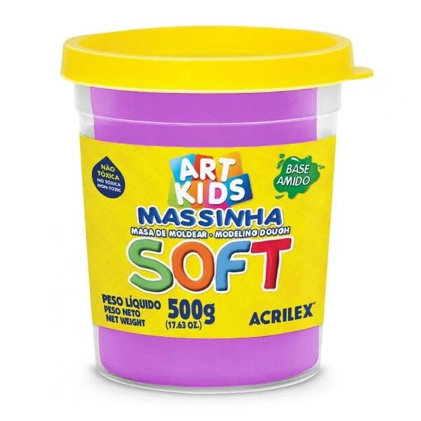 POTE DE MASSINHA DE MODELAR SOFT 500G VIOLETA ACRILEX
