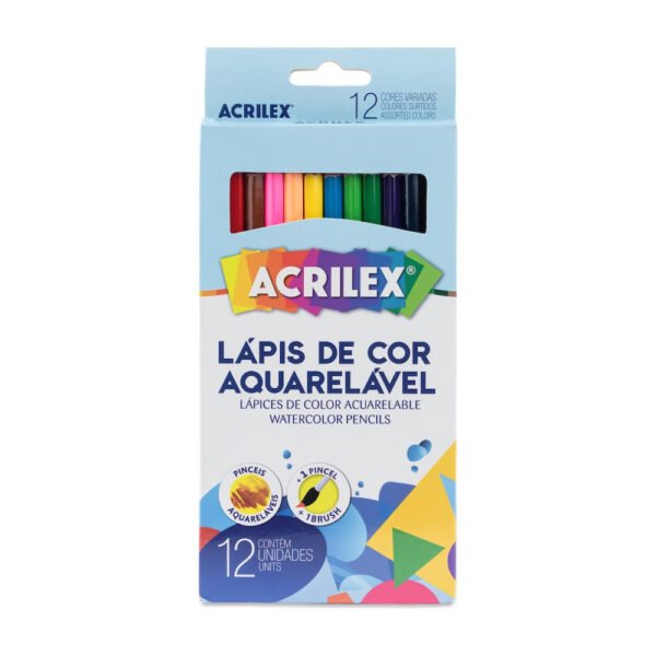 CAIXA DE LAPIS DE COR AQUARELAVEL C/12 ACRILEX