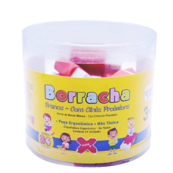 POTE DE BORRACHA BRANCA C/ CINTA PROTETORA C/24 MAKE+