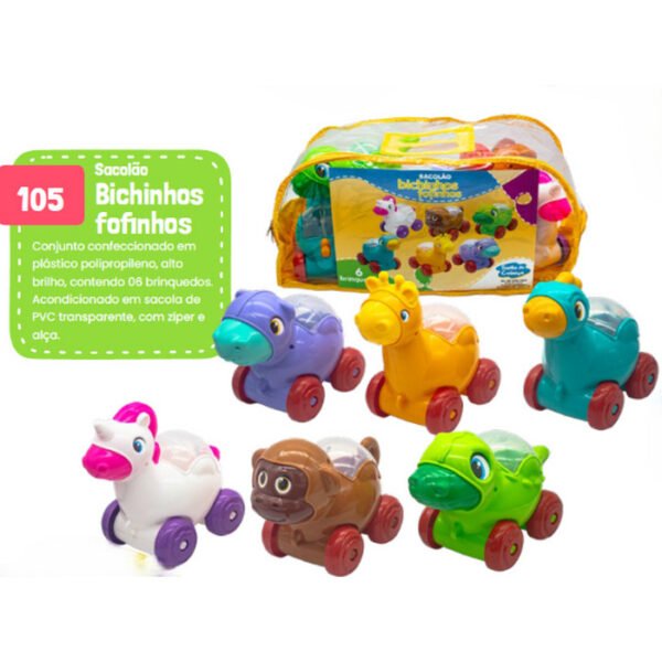 SACOLÃO BICHINHOS FOFINHOS C/6 PEÇAS SONHO DE CRIANÇA - Image 3
