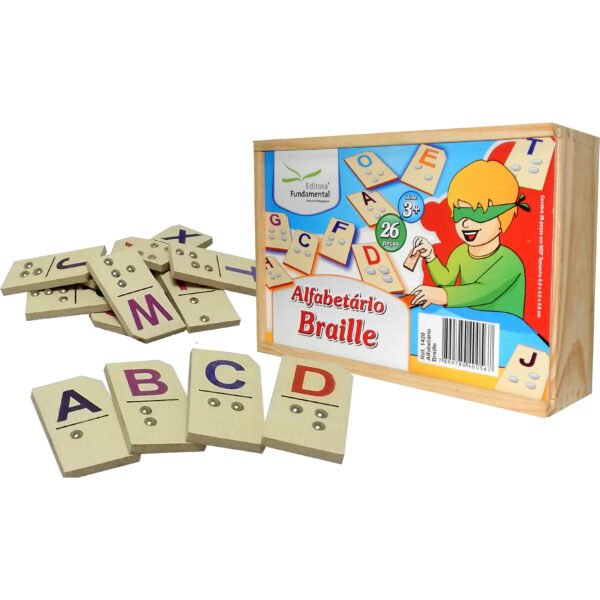 ALFABETO BRAILLE  EM MDF 26PC FUNDAMENTAL