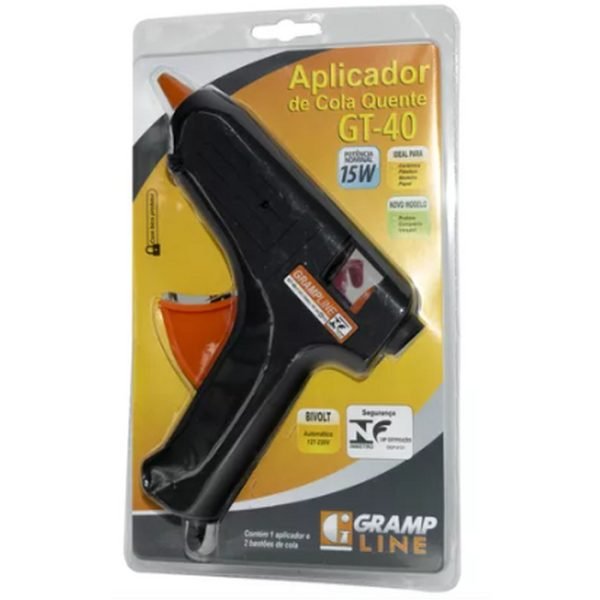 PISTOLA DE COLA QUENTE GRANDE 15W GT-40 GRAMPLINE