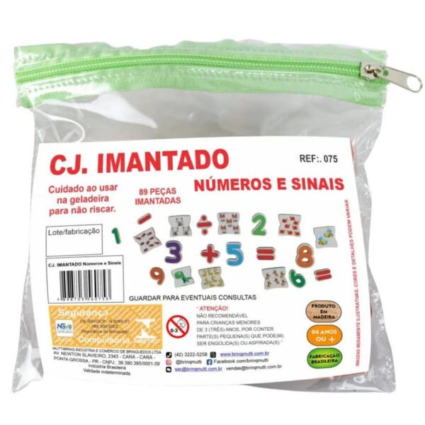 CONJUNTO IMANTADO NUMEROS E SINAIS REF 075 BRINQMUTTI
