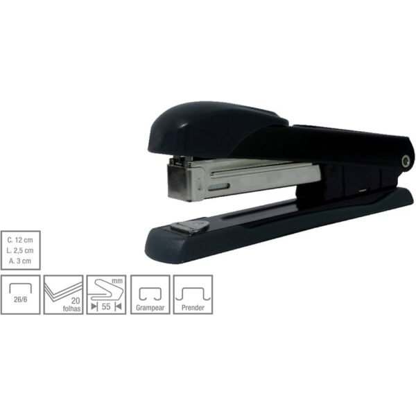 GRAMPEADOR M-6 12CM P/ 20F METAL PRETO CIS
