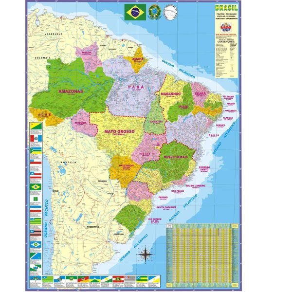 MAPA BRASIL POLITICO 120X90 BIA MAPAS
