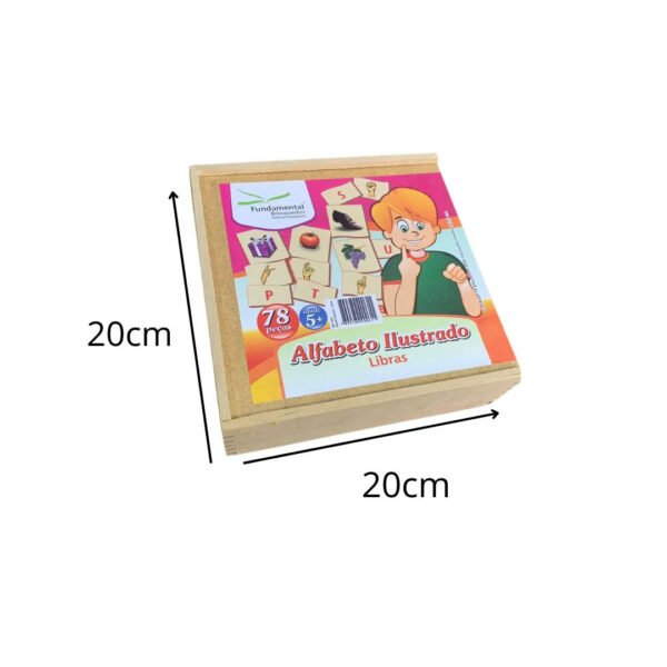 ALFABETO ILUSTRADO LIBRAS EM MDF 78PC FUNDAMENTAL - Image 2
