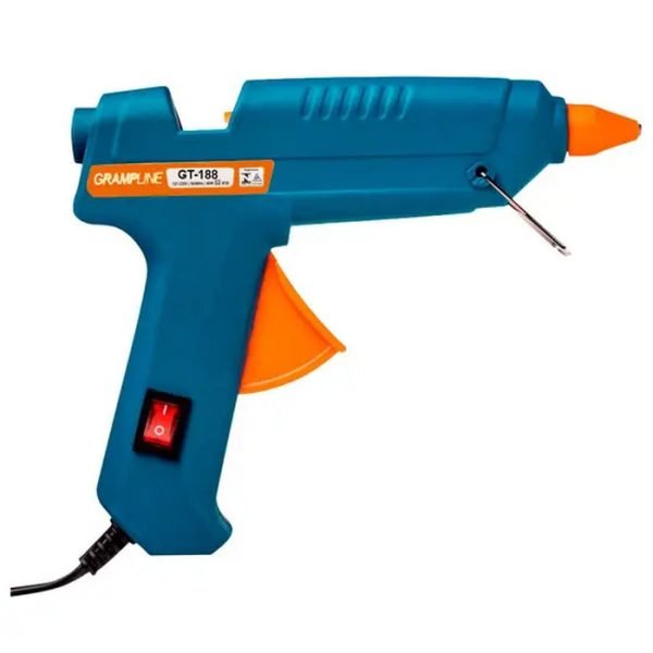 PISTOLA DE COLA QUENTE SEMI PROFISSIONAL GRANDE 60W GT-188 GRAMPLINE - Image 2