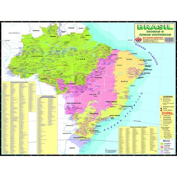 MAPA BRASIL BIOMAS 120X90 BIA MAPAS