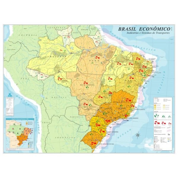 MAPA BRASIL ECONOMICO 120x90 BIA MAPAS