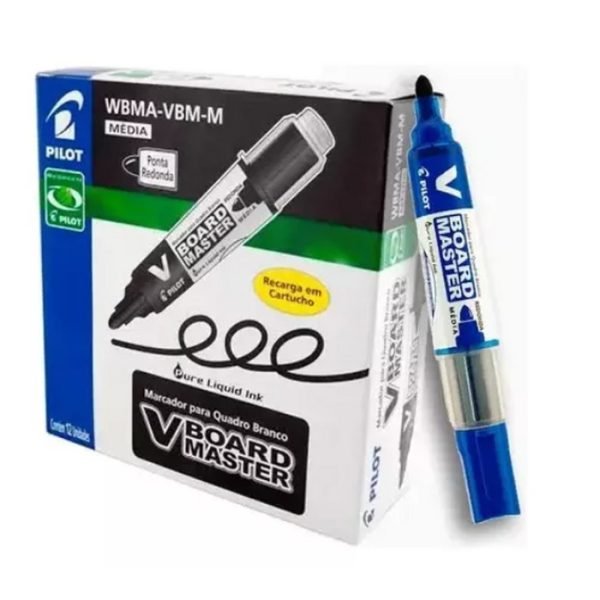CAIXA DE MARCADOR DE QUADRO BRANCO RECARREGAVEL WBMA-VBM AZUL C/12 PILOT - Image 2