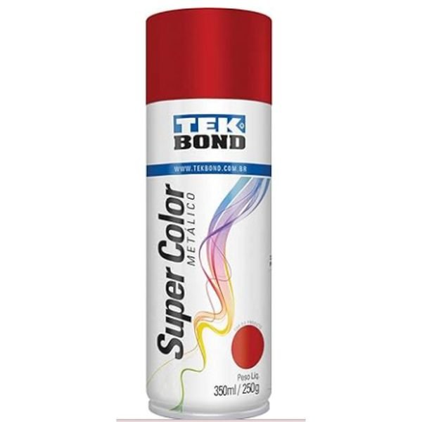 TINTA SPRAY METALICO VERMELHO 350ML TEK BOND