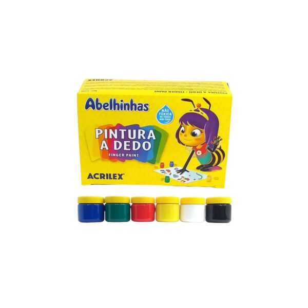 CAIXA DE PINTURA A DEDO C/6 CORES 15ML ACRILEX - Image 3