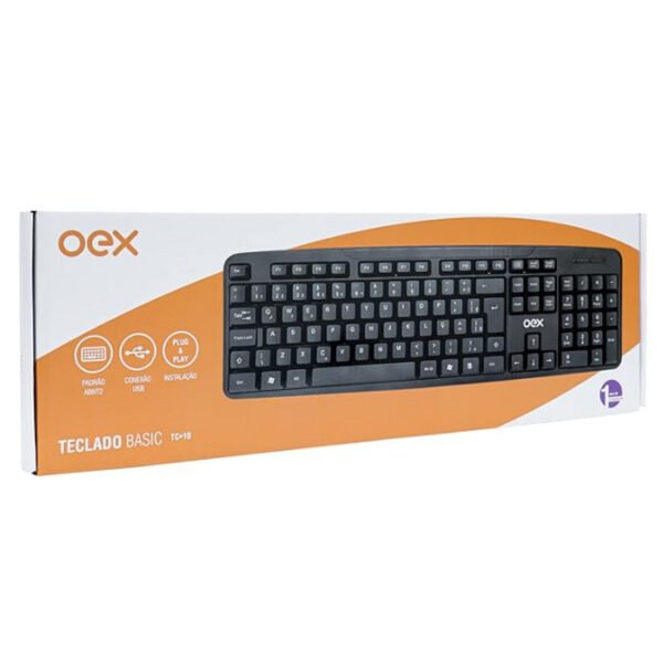 TECLADO BÁSICO C/ USB  TC10 PRETO OEX