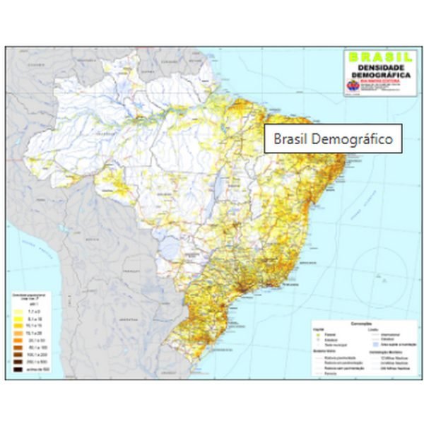 MAPA BRASIL DEMOGRAFICO 120X90 BIA MAPAS