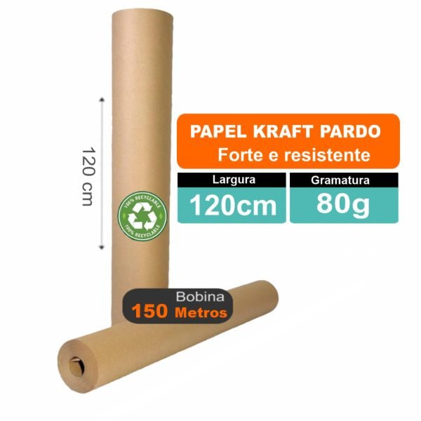 BOBINA DE PAPEL KRAFT 120X150 80G JANDAIA