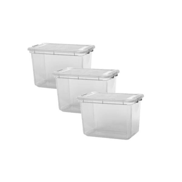 CAIXA ORGANIZADORA 35L TRANSPARENTE PLASVALE - Image 3