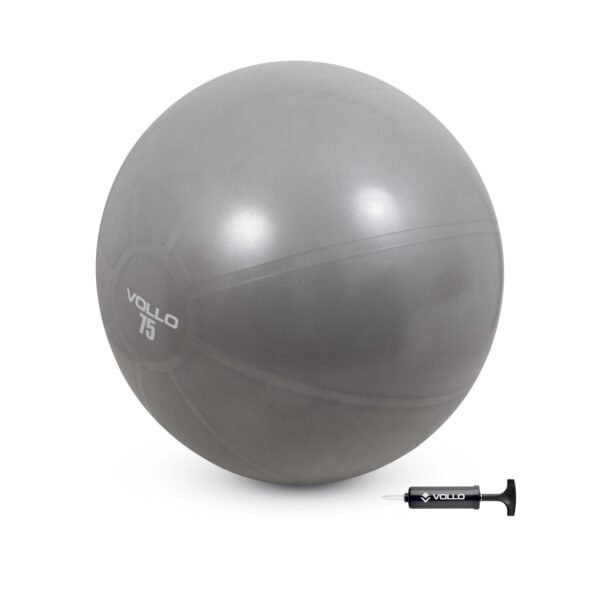 BOLA DE GINÁSTICA C/ BOMBA 75CM CINZA VOLLO - Image 2