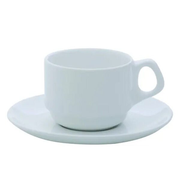 XICARA DE CHA DE PORCELANA 220ML EMPILHAVEL COM PIRES GOURMET OXFORT