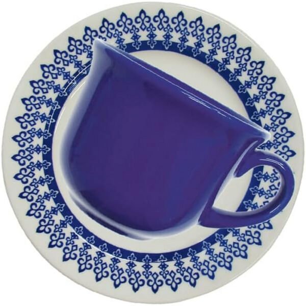 JOGO DE CHA 12PC CERAMICA AZUL E MARFIM DONNA GRECIA BIONA