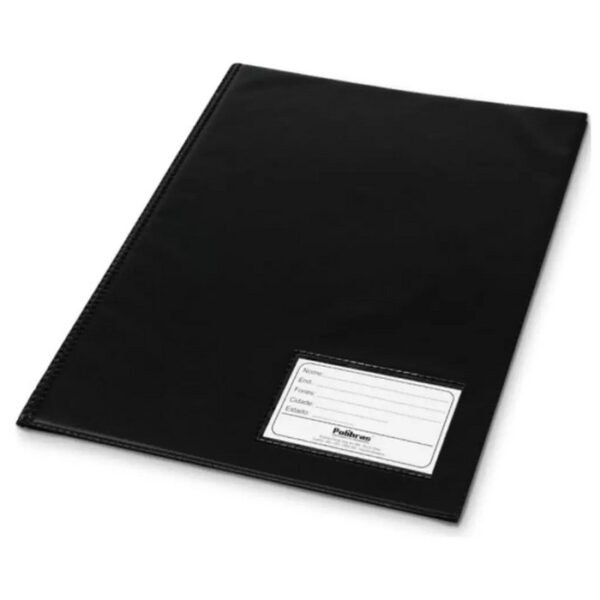 PASTA CATALOGO 50 SACOS C/ VISOR PRETA POLIBRAS