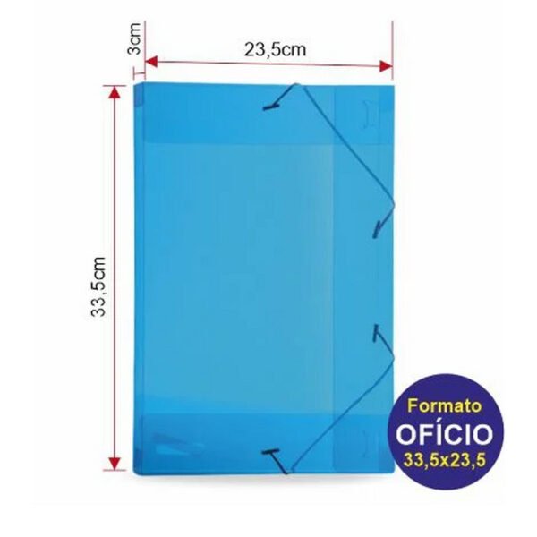 PACOTE DE PASTA ABA ELASTICA OFICIO 30MM AZUL C/10 DAC - Image 2