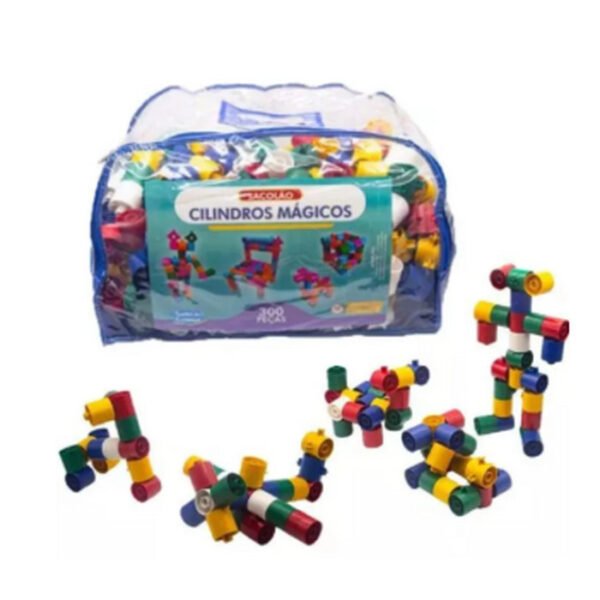 SACOLÃO CILINDROS MAGICOS C/300 PEÇAS SONHO DE CRIANÇA - Image 3