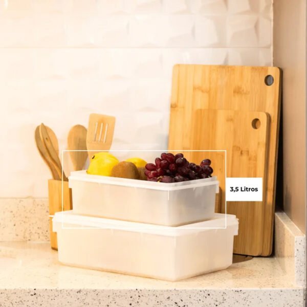 CAIXA RETANGULAR 3,5L COR NATURAL PLASVALE - Image 2