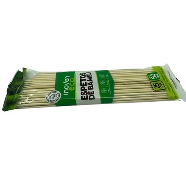 ESPETO DE BAMBU P/CHURRASCO 25CM C/50 INOVEN - Image 2