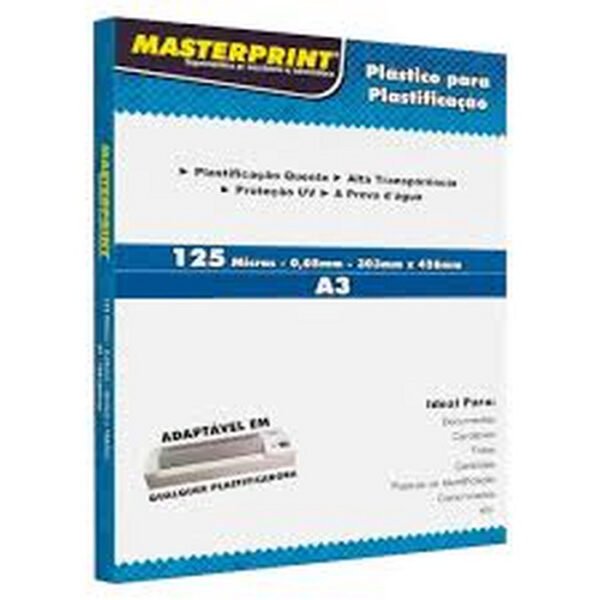 PLASTICO PARA PLASTIFICAÇÃO A3 303X426 C/100 MASTERPRINT