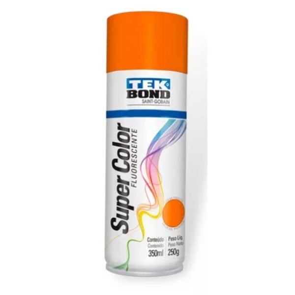 TINTA SPRAY FLUORESCENTE LARANJA 350ML TEK BOND