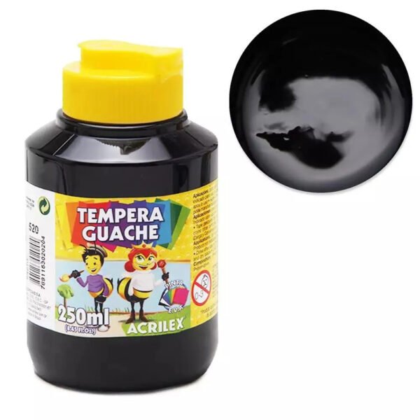 TINTA GUACHE 250 ML PRETO ACRILEX - Image 2
