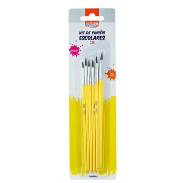 KIT PINCEL ARTESANAL CABO REDONDO 0-2-4-6-8-10 C/6 BRW