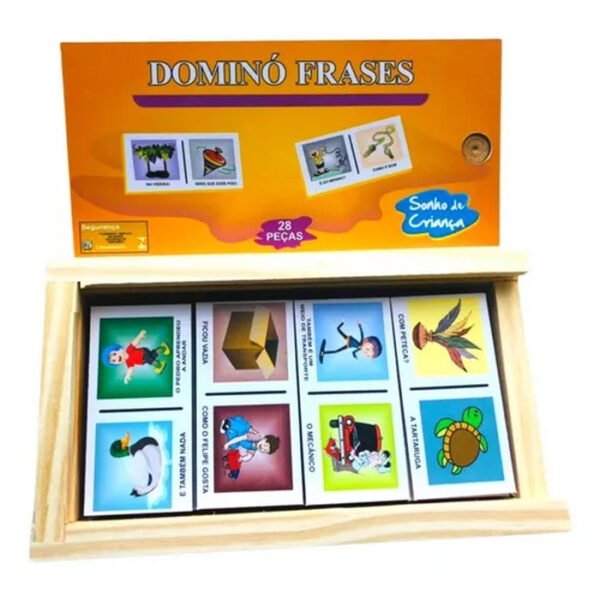 DOMINO DE FRASES EM MADEIRA SONHO DE CRIANÇA - Image 3