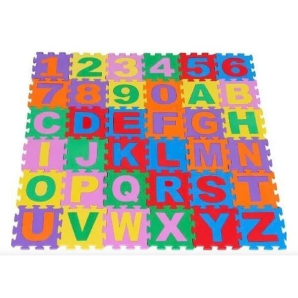TAPETE ALFANUMERICO C/36 PEÇAS 28X28CM EVAMAX