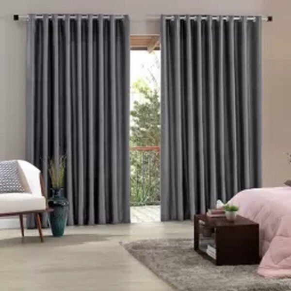 CORTINA CORTA LUZ 420X230 BLEND CINZA BELLA JANELA