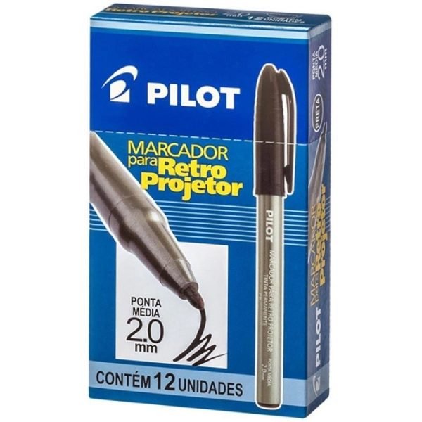 CAIXA DE MARCADOR RETRO PROJETOR 2.0MM MARROM C/12 PILOT - Image 2