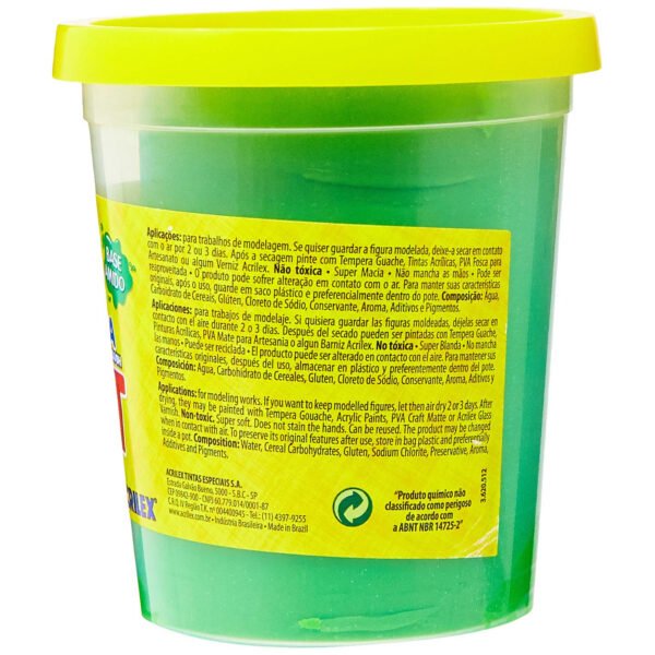 POTE DE MASSINHA DE MODELAR SOFT 500G VERDE ACRILEX - Image 3