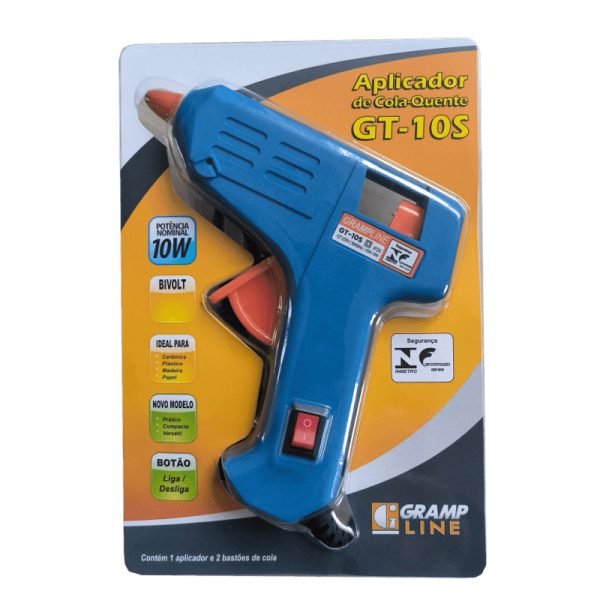 PISTOLA DE COLA QUENTE SEMI PROFISSIONAL PEQUENA 10W GT-10S GRAMPLINE