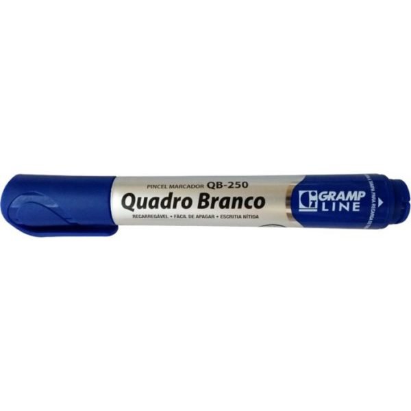 CAIXA DE MARCADOR DE QUADRO BRANCO RECARREGAVEL QB-250 AZUL C/12 GRAMPLINE