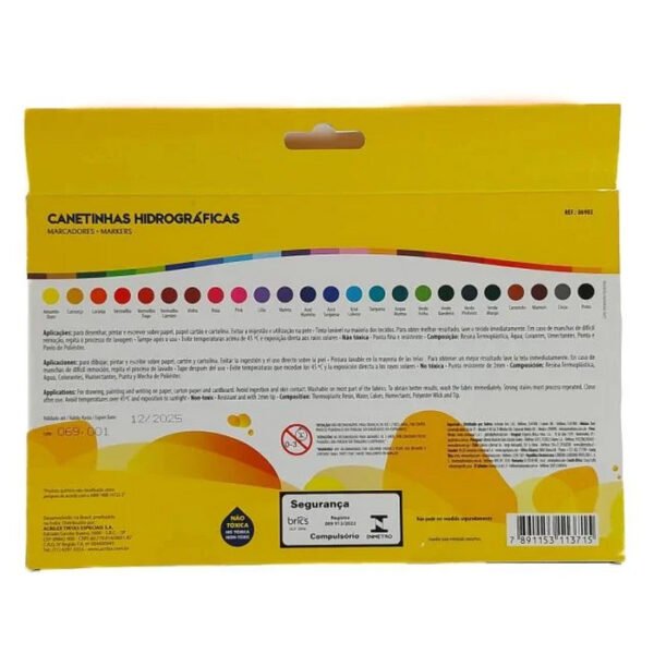 CAIXA DE CANETINHA HIDROGRAFICA 24 CORES ACRILEX - Image 3
